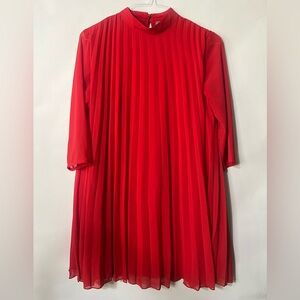 ASOS Vibrant Red Pleated Chiffon Dress Size 6